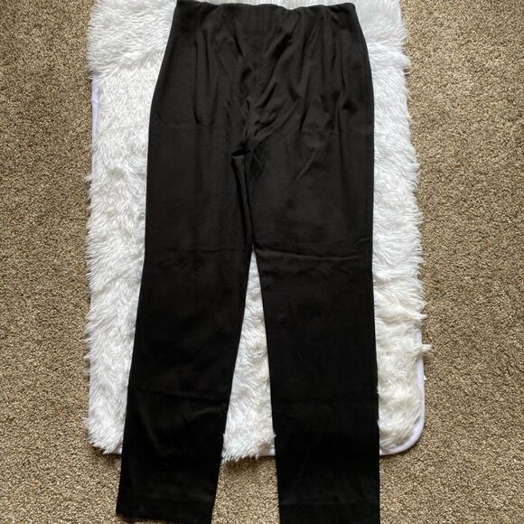 Donna Degnan Trouser Pants Pull On Black Straight Leg Side Zip Women’s Size 6 - Picture 2 of 9